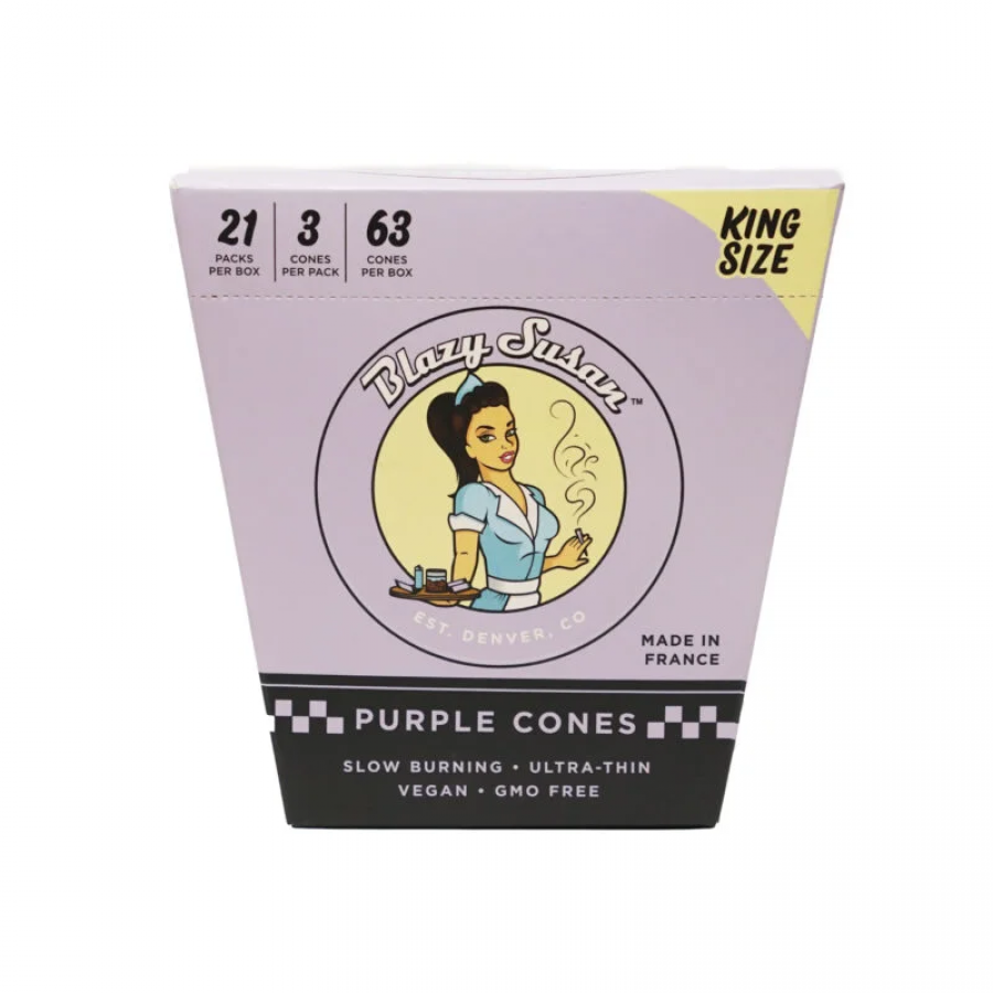 Blazy Susan Purple King Size Cone- 21ct Display Blazy Susan Purple King Size Cone- 21ct Display